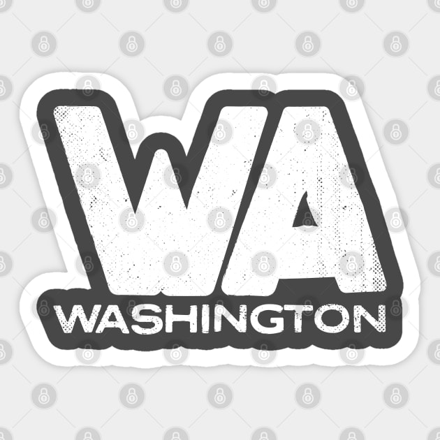 WA Washington Vintage State Typography Sticker by Commykaze